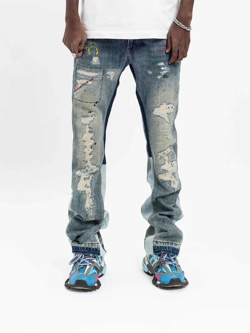 Flare Jeans Paint Effect - 20232