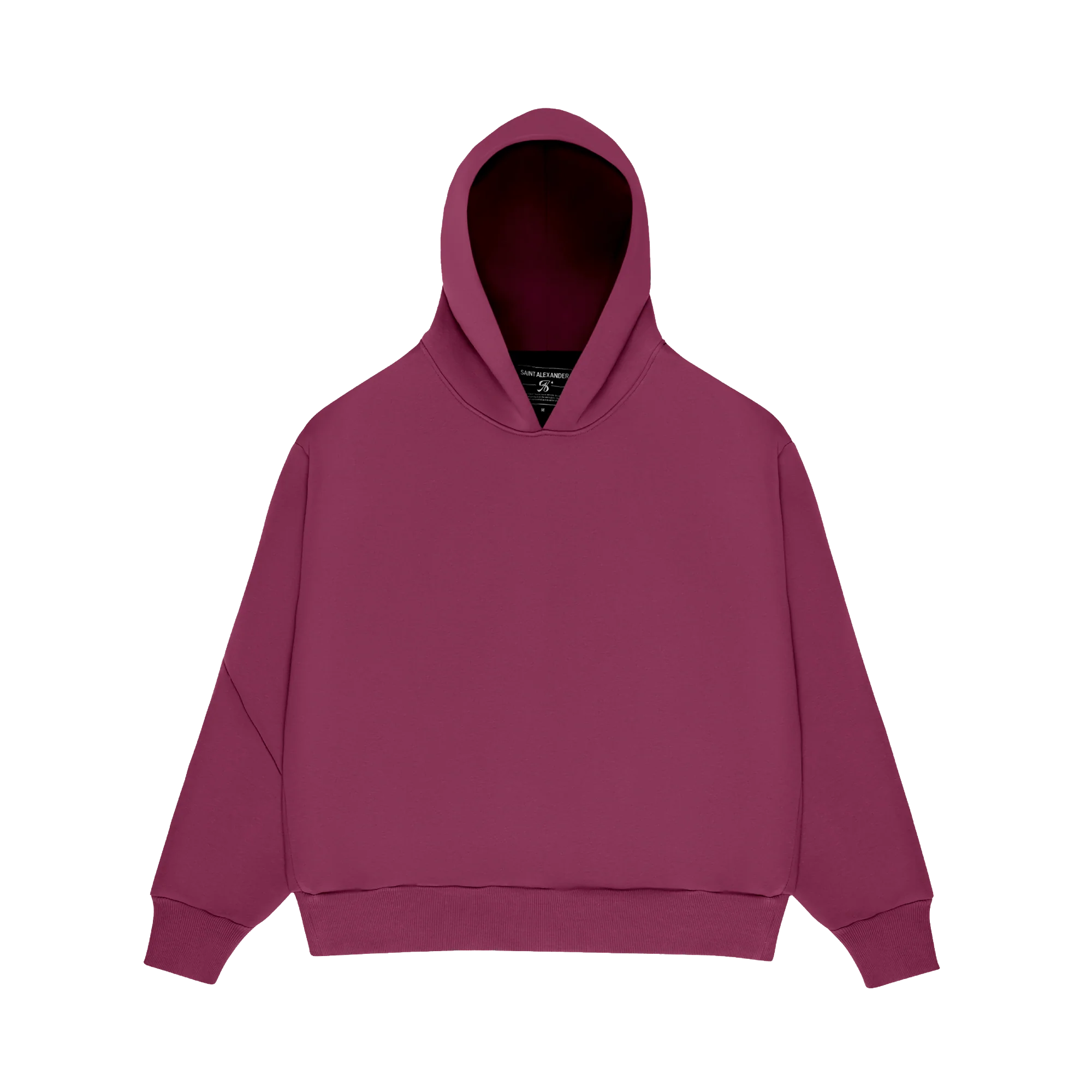 HOODIE MONOCHROME VELOURS POURPRE